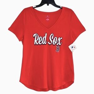 NWT Genuine Merchandise Boston Red Sox Short Sleeve V-Neck Women's Tee Size L